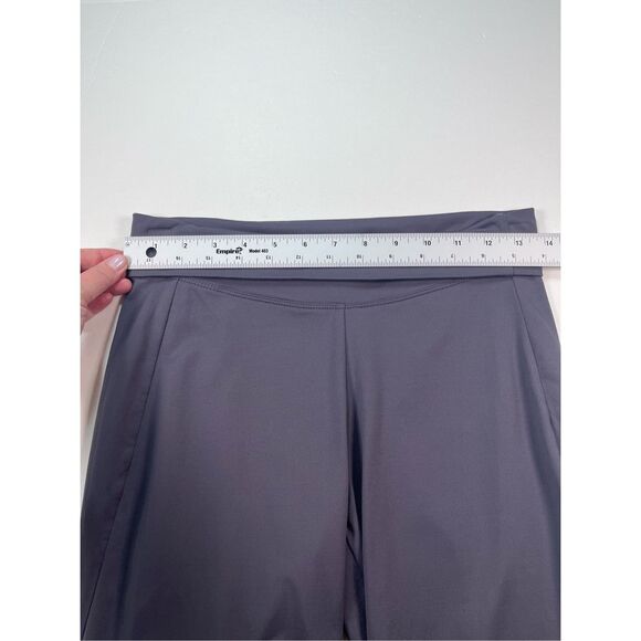 Patagonia Women size Small Cropped Yoga Pant Capri Gray Foldover Waist Slit Hem - Picture 5 of 11